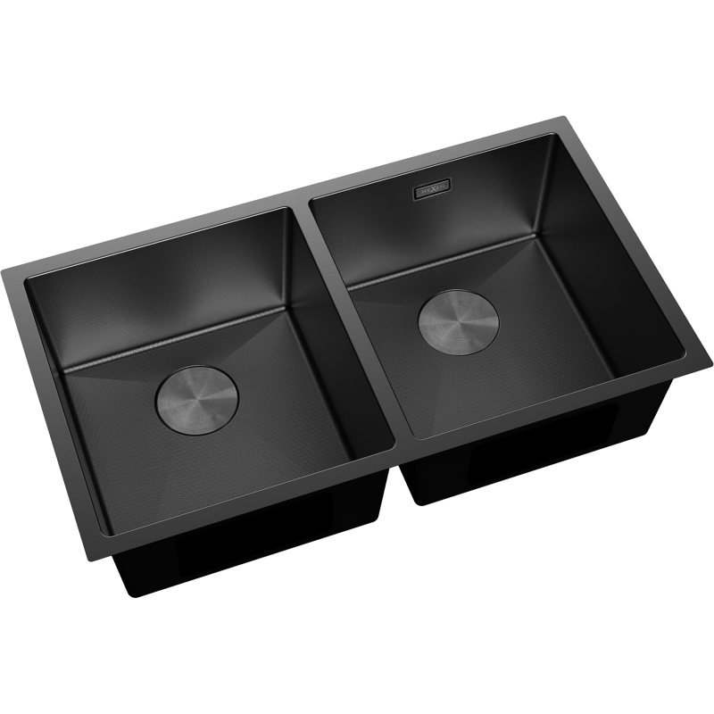 Mexen Binox zlewozmywak stalowy 2-komorowy 800 x 450 mm, czarny HC - 6421802000-70HC