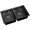Mexen Binox zlewozmywak stalowy 2-komorowy 800 x 450 mm, czarny HC - 6421802000-70HC