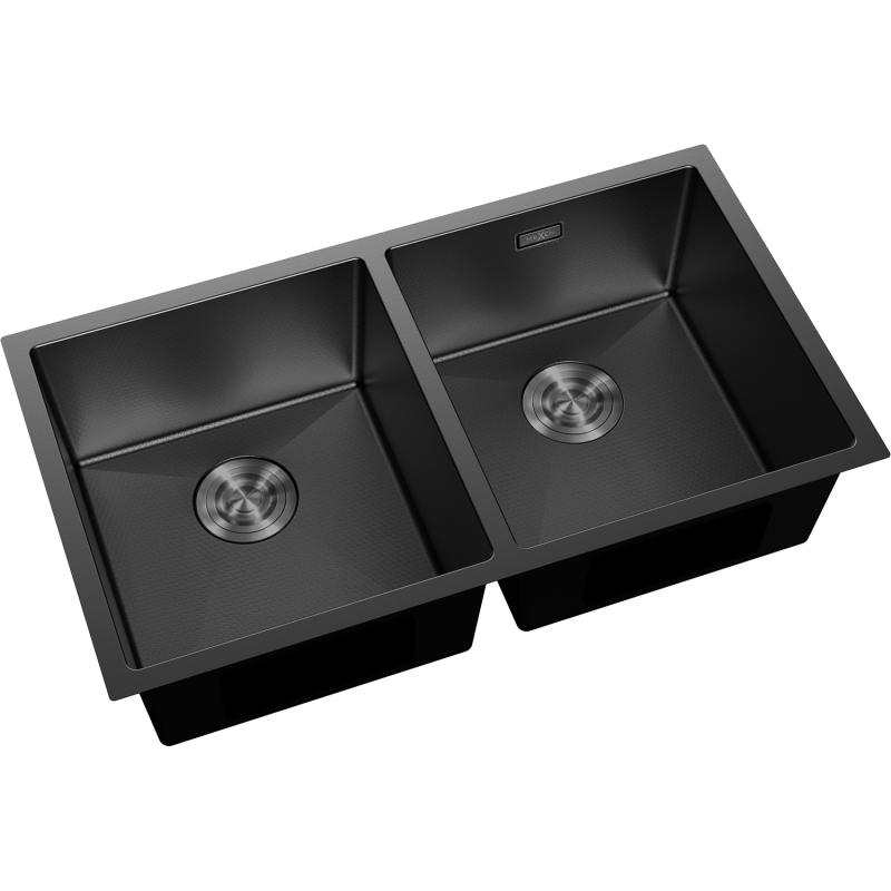 Mexen Binox zlewozmywak stalowy 2-komorowy 800 x 450 mm, czarny HC - 6421802000-70HC