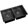 Mexen Binox zlewozmywak stalowy 2-komorowy 800 x 450 mm, czarny HC - 6421802000-70HC
