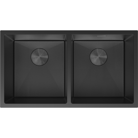Mexen Binox zlewozmywak stalowy 2-komorowy 800 x 450 mm, czarny HC - 6421802000-70HC