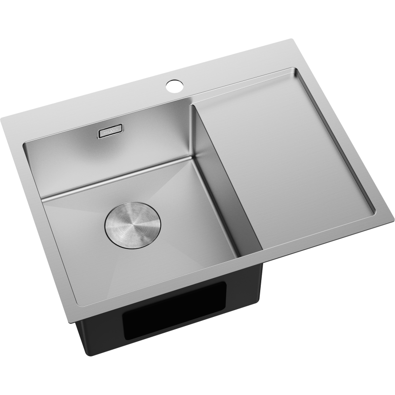 Mexen Exar zlewozmywak stalowy 1-komorowy z ociekaczem, lewy 620 x 480 mm, inox - 6431621005L-01