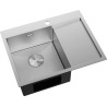 Mexen Exar zlewozmywak stalowy 1-komorowy z ociekaczem lewy 620 x 480 mm, inox HC - 6431621005L-01HC