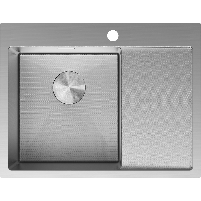 Mexen Exar zlewozmywak stalowy 1-komorowy z ociekaczem lewy 620 x 480 mm, inox HC - 6431621005L-01HC