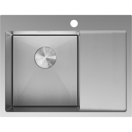 Mexen Exar zlewozmywak stalowy 1-komorowy z ociekaczem lewy 620 x 480 mm, inox HC - 6431621005L-01HC