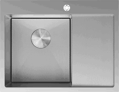 Mexen Exar zlewozmywak stalowy 1-komorowy z ociekaczem lewy 620 x 480 mm, inox HC - 6431621005L-01HC