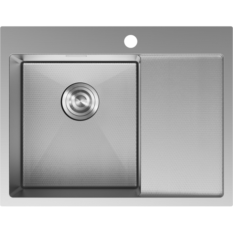 Mexen Exar zlewozmywak stalowy 1-komorowy z ociekaczem, lewy 620 x 480 mm, inox HC - 6431621005L-01HC