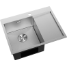 Mexen Exar zlewozmywak stalowy 1-komorowy z ociekaczem lewy 620 x 480 mm, inox HC - 6431621005L-01HC