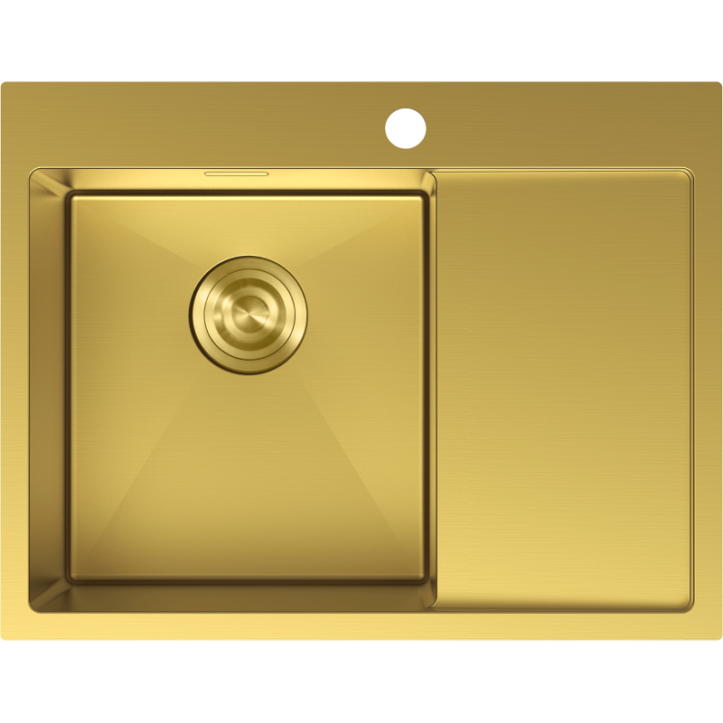 Mexen Exar zlewozmywak stalowy 1-komorowy z ociekaczem, lewy 620 x 480 mm, złoty - 6431621005L-55