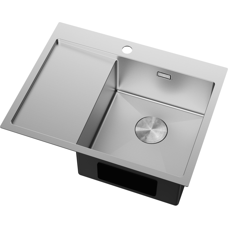 Mexen Exar zlewozmywak stalowy 1-komorowy z ociekaczem, prawy 620 x 480 mm, inox - 6432621005P-01
