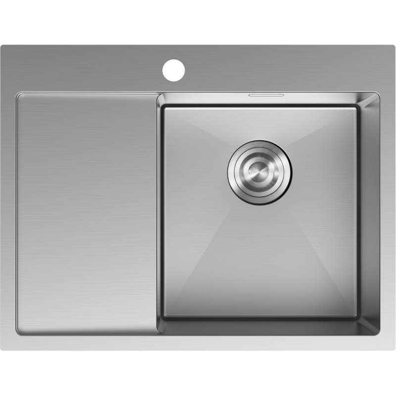 Mexen Exar zlewozmywak stalowy 1-komorowy z ociekaczem, prawy 620 x 480 mm, inox - 6432621005P-01