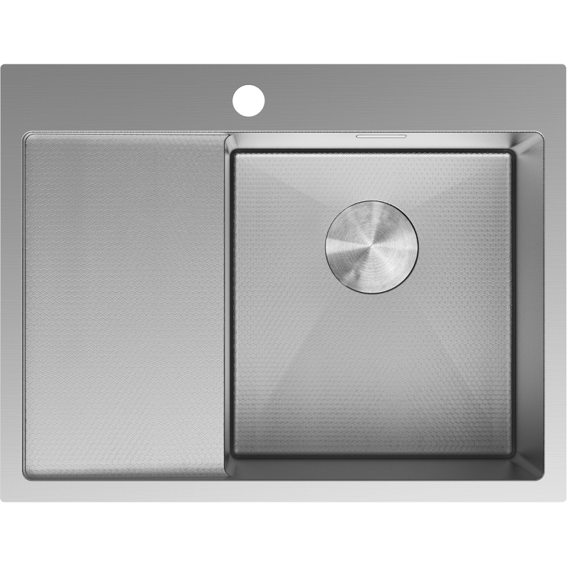 Mexen Exar zlewozmywak stalowy 1-komorowy z ociekaczem prawy 620 x 480 mm, inox HC - 6432621005P-01HC