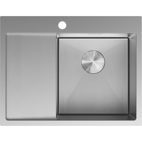 Mexen Exar zlewozmywak stalowy 1-komorowy z ociekaczem prawy 620 x 480 mm, inox HC - 6432621005P-01HC