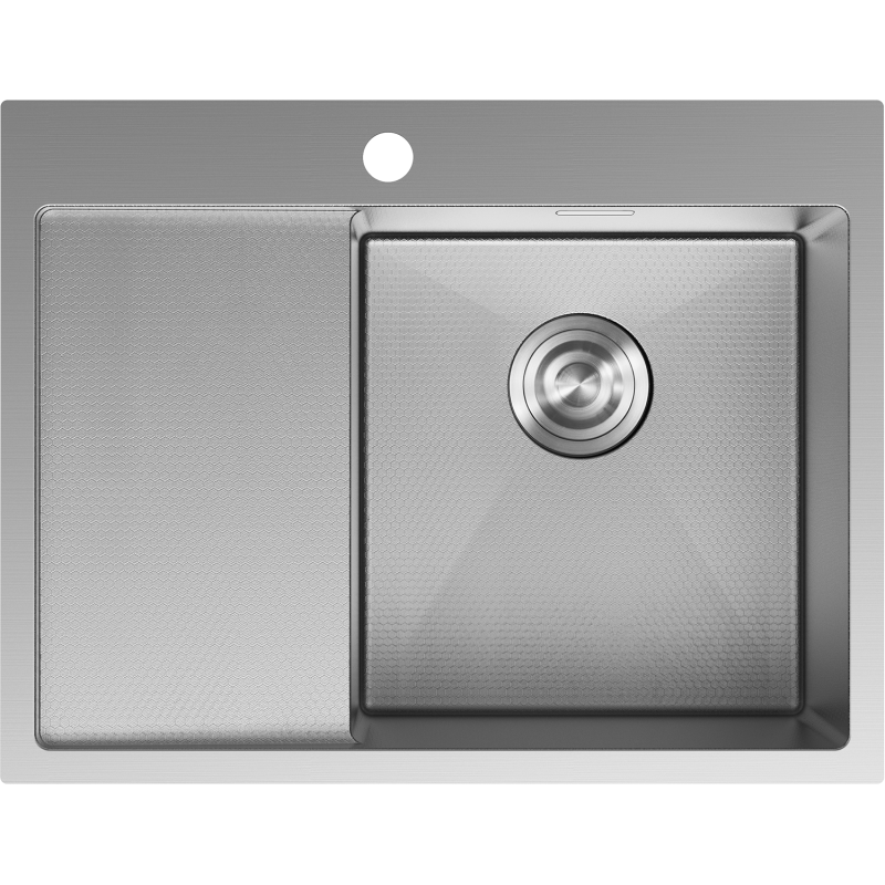 Mexen Exar zlewozmywak stalowy 1-komorowy z ociekaczem, prawy 620 x 480 mm, inox HC - 6432621005P-01HC