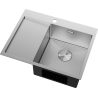 Mexen Exar zlewozmywak stalowy 1-komorowy z ociekaczem prawy 620 x 480 mm, inox HC - 6432621005P-01HC