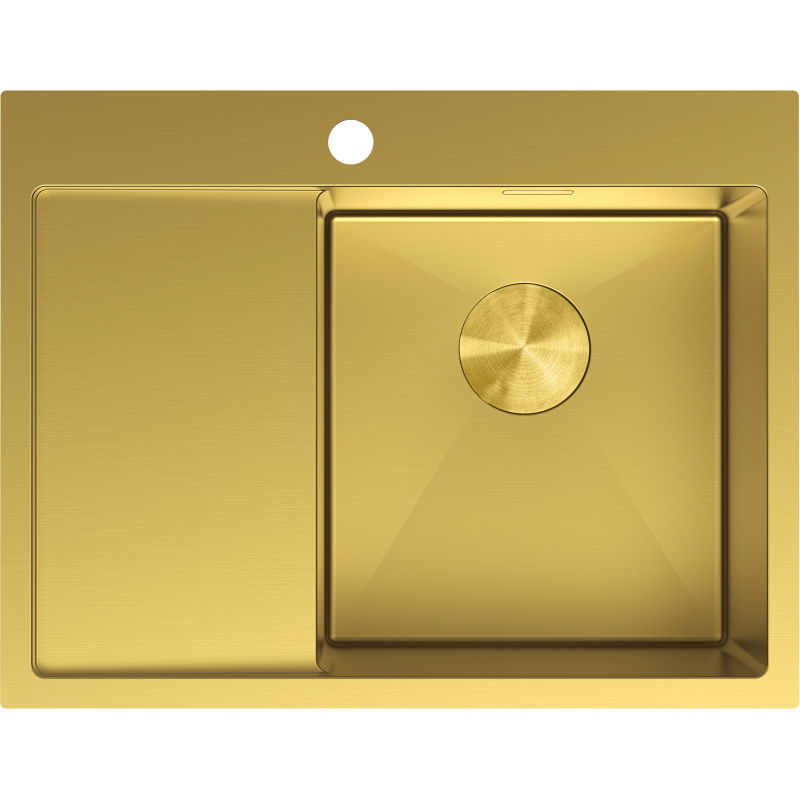 Mexen Exar zlewozmywak stalowy 1-komorowy z ociekaczem prawy 620 x 480 mm, złoty - 6432621005P-55