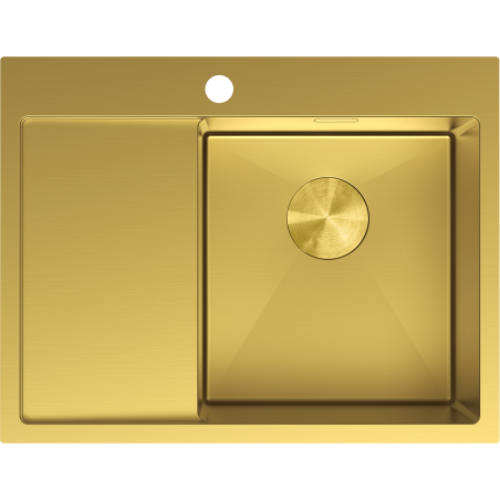 Mexen Exar zlewozmywak stalowy 1-komorowy z ociekaczem prawy 620 x 480 mm, złoty - 6432621005P-55
