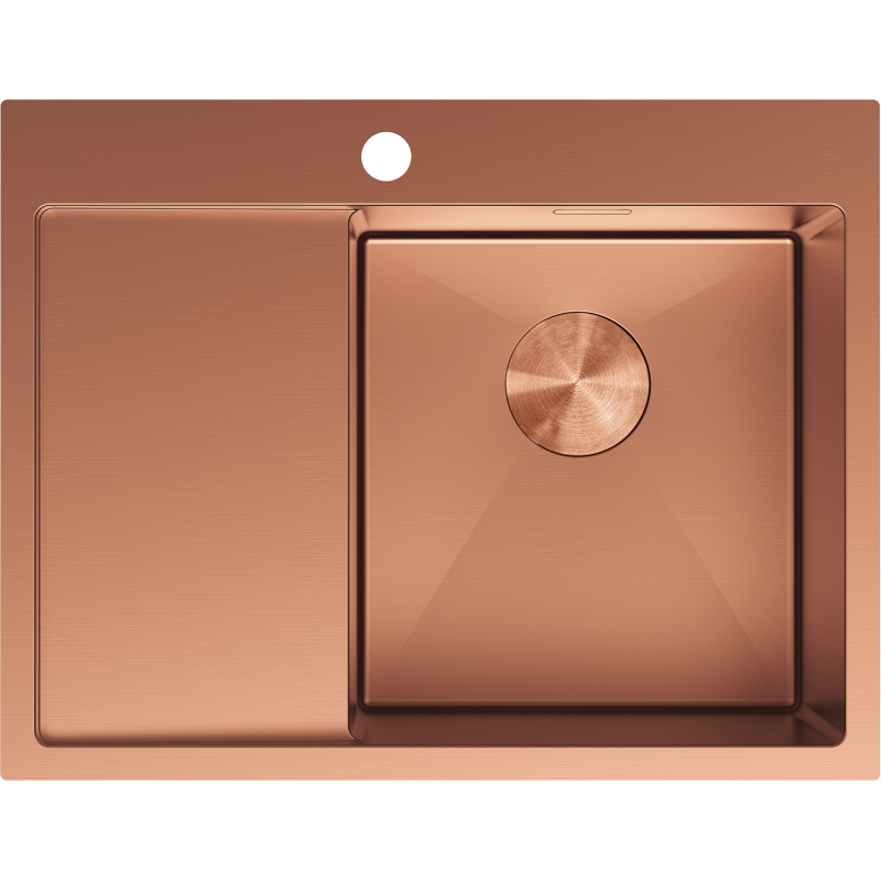 Mexen Exar zlewozmywak stalowy 1-komorowy z ociekaczem prawy 620 x 480 mm, miedź - 6432621005P-65