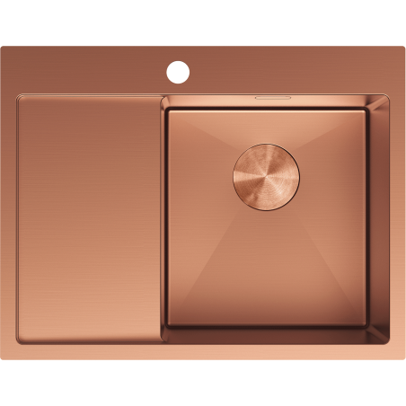 Mexen Exar zlewozmywak stalowy 1-komorowy z ociekaczem prawy 620 x 480 mm, miedź - 6432621005P-65