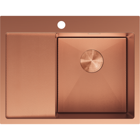 Mexen Exar zlewozmywak stalowy 1-komorowy z ociekaczem prawy 620 x 480 mm, miedź HC - 6432621005P-65HC