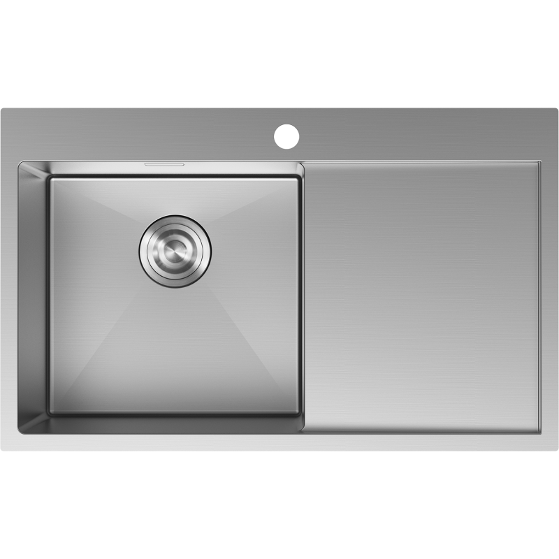 Mexen Exar zlewozmywak stalowy 1-komorowy z ociekaczem, lewy 780 x 480 mm, inox - 6433781010L-01