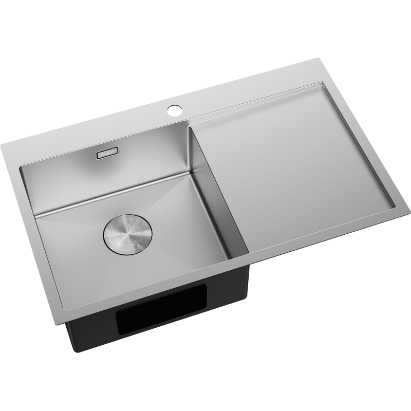 Mexen Exar zlewozmywak stalowy 1-komorowy z ociekaczem, lewy 780 x 480 mm, inox - 6433781010L-01