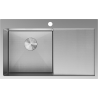 Mexen Exar zlewozmywak stalowy 1-komorowy z ociekaczem lewy 780 x 480 mm, inox HC - 6433781010L-01HC