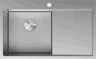 Mexen Exar zlewozmywak stalowy 1-komorowy z ociekaczem lewy 780 x 480 mm, inox HC - 6433781010L-01HC
