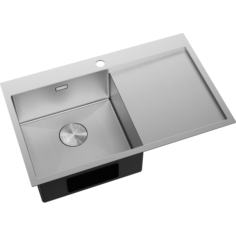 Mexen Exar zlewozmywak stalowy 1-komorowy z ociekaczem, lewy 780 x 480 mm, inox HC - 6433781010L-01HC