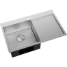 Mexen Exar zlewozmywak stalowy 1-komorowy z ociekaczem lewy 780 x 480 mm, inox HC - 6433781010L-01HC