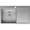 Mexen Exar zlewozmywak stalowy 1-komorowy z ociekaczem lewy 780 x 480 mm, inox HC - 6433781010L-01HC