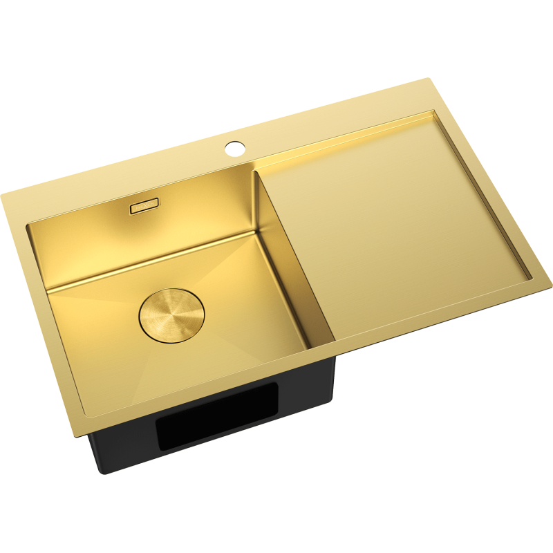 Mexen Exar zlewozmywak stalowy 1-komorowy z ociekaczem, lewy 780 x 480 mm, złoty - 6433781010L-55