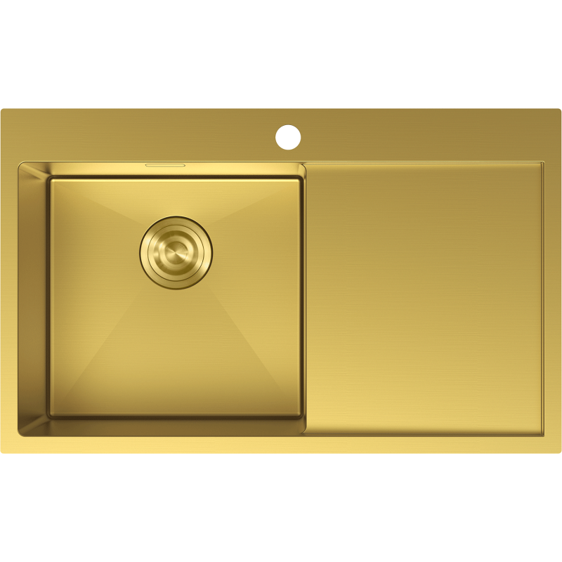 Mexen Exar zlewozmywak stalowy 1-komorowy z ociekaczem, lewy 780 x 480 mm, złoty - 6433781010L-55