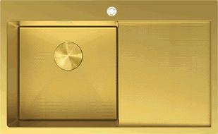 Mexen Exar zlewozmywak stalowy 1-komorowy z ociekaczem lewy 780 x 480 mm, złoty HC - 6433781010L-55HC