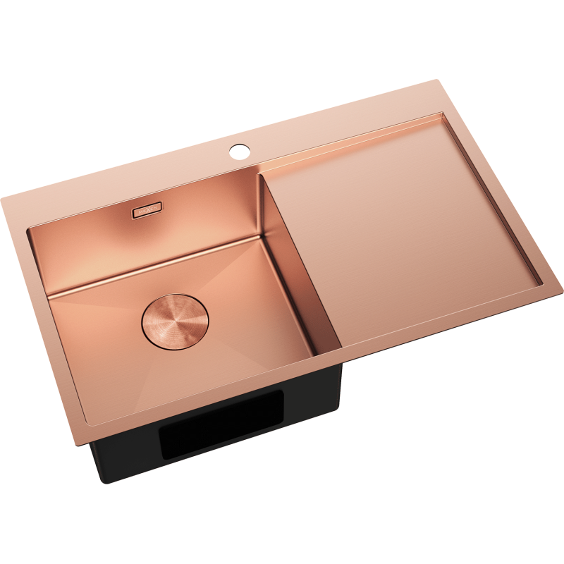Mexen Exar zlewozmywak stalowy 1-komorowy z ociekaczem, lewy 780 x 480 mm, miedź - 6433781010L-65