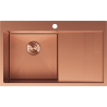 Mexen Exar zlewozmywak stalowy 1-komorowy z ociekaczem lewy 780 x 480 mm, miedź HC - 6433781010L-65HC