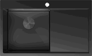 Mexen Exar zlewozmywak stalowy 1-komorowy z ociekaczem lewy 780 x 480 mm, czarny - 6433781010L-70