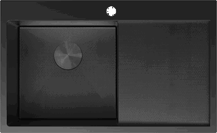Mexen Exar zlewozmywak stalowy 1-komorowy z ociekaczem lewy 780 x 480 mm, czarny HC - 6433781010L-70HC