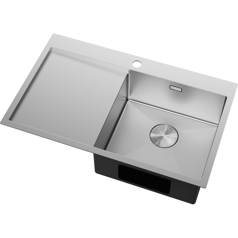Mexen Exar zlewozmywak stalowy 1-komorowy z ociekaczem, prawy 780 x 480 mm, inox - 6434781010P-01