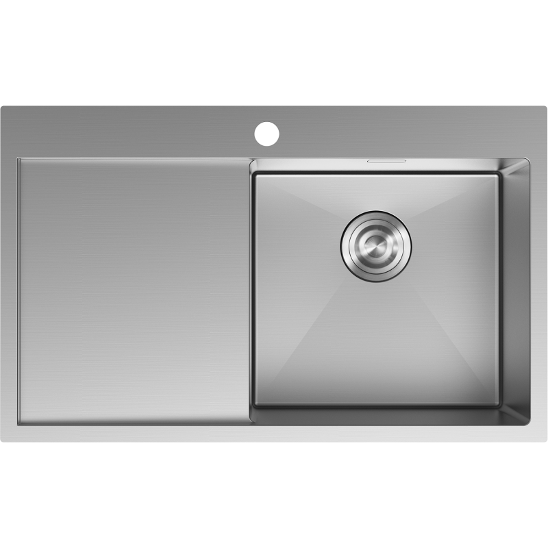 Mexen Exar zlewozmywak stalowy 1-komorowy z ociekaczem, prawy 780 x 480 mm, inox - 6434781010P-01