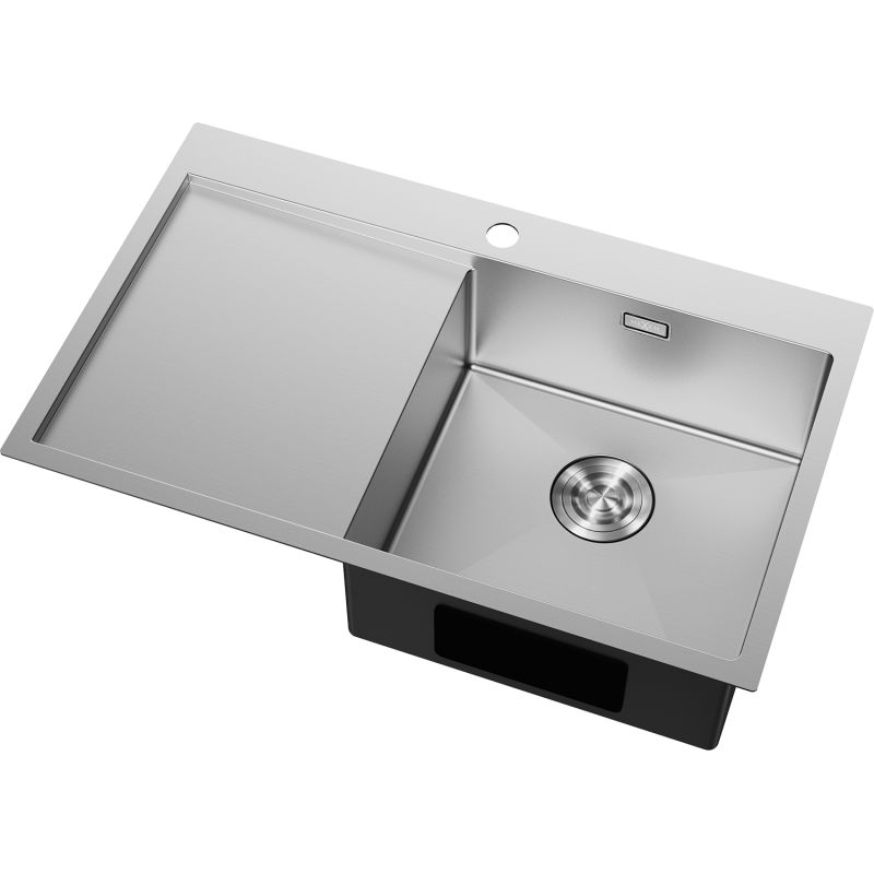 Mexen Exar zlewozmywak stalowy 1-komorowy z ociekaczem, prawy 780 x 480 mm, inox - 6434781010P-01