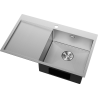 Mexen Exar zlewozmywak stalowy 1-komorowy z ociekaczem prawy 780 x 480 mm, inox HC - 6434781010P-01HC