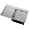 Mexen Exar zlewozmywak stalowy 1-komorowy z ociekaczem prawy 780 x 480 mm, inox HC - 6434781010P-01HC
