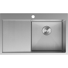 Mexen Exar zlewozmywak stalowy 1-komorowy z ociekaczem prawy 780 x 480 mm, inox HC - 6434781010P-01HC
