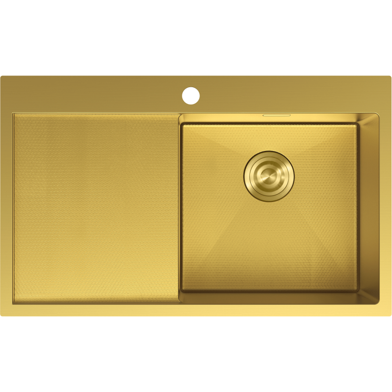 Mexen Exar zlewozmywak stalowy 1-komorowy z ociekaczem, prawy 780 x 480 mm, złoty HC - 6434781010P-55HC