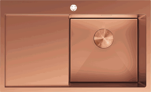 Mexen Exar zlewozmywak stalowy 1-komorowy z ociekaczem prawy 780 x 480 mm, miedź - 6434781010P-65