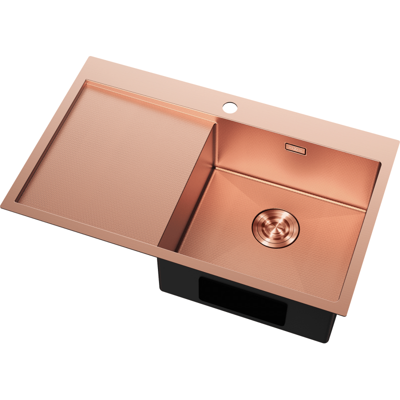 Mexen Exar zlewozmywak stalowy 1-komorowy z ociekaczem, prawy 780 x 480 mm, miedź HC - 6434781010P-65HC
