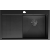 Mexen Exar zlewozmywak stalowy 1-komorowy z ociekaczem, prawy 780 x 480 mm, czarny HC - 6434781010P-70HC