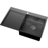 Mexen Exar zlewozmywak stalowy 1-komorowy z ociekaczem, prawy 780 x 480 mm, czarny HC - 6434781010P-70HC