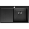 Mexen Exar zlewozmywak stalowy 1-komorowy z ociekaczem, prawy 780 x 480 mm, czarny HC - 6434781010P-70HC
